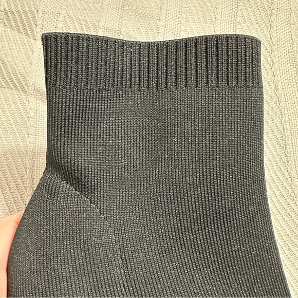 MIA Tarrin black fabric bootie with tortoiseshell block heel, size 9 - Picture 2 of 11